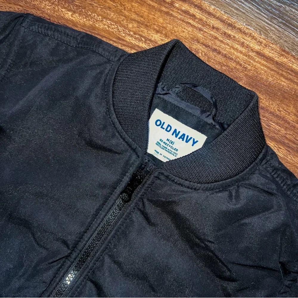 Old Navy Classic Black Bomber Jacket, Size M (8)